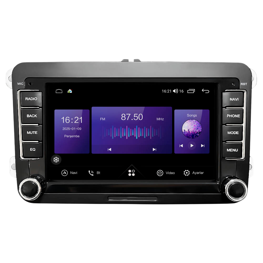 VW 7"  Golf 5, Golf 6, Passat B6, Passat B7, Caddy,Tiguan, Touran, Jetta, Bora, Polo Android-multimedija-navigacija-carplay-android auto